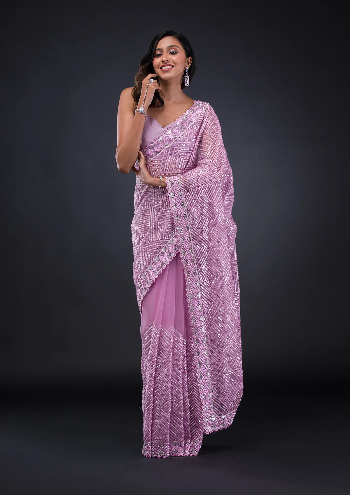 koskii-lavender-threadwork-net-designer-saree-saus0032720_lavender_1_1.webp Lavender Threadwork Net Saree - Image 1