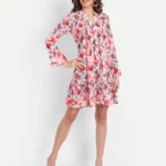 DRESSES FOR WOMEN WESTERN WEAR FLORAL RED